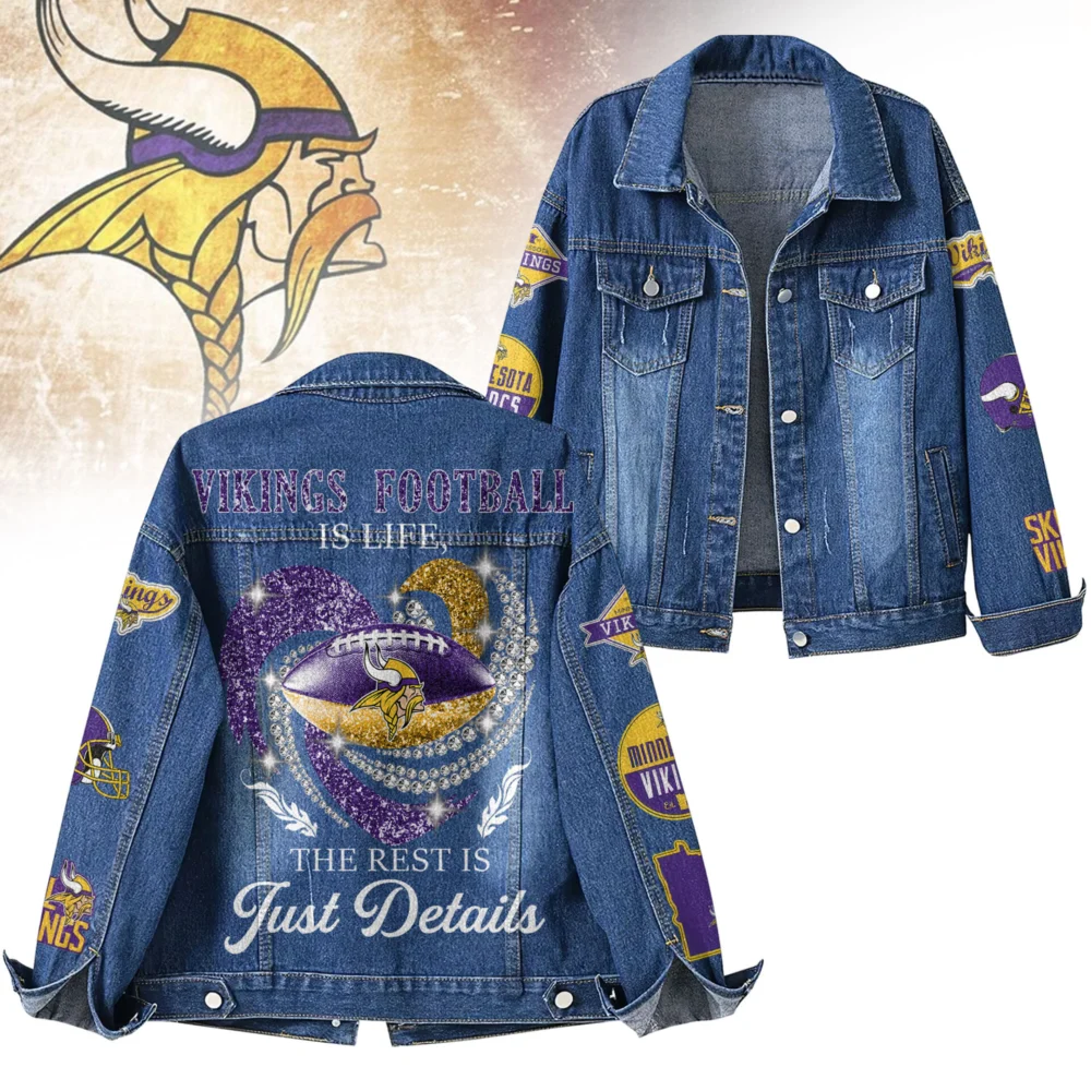 Minnesota Vikings | Premium NFL Football Is Life Denim Jacket TD