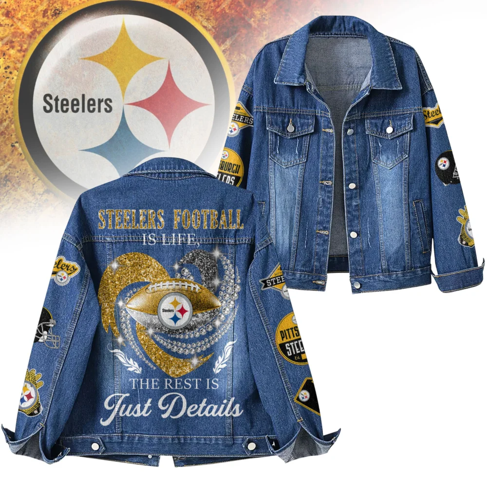 Pittsburgh Steelers | Premium NFL Football Is Life Denim Jacket TD - 5XL