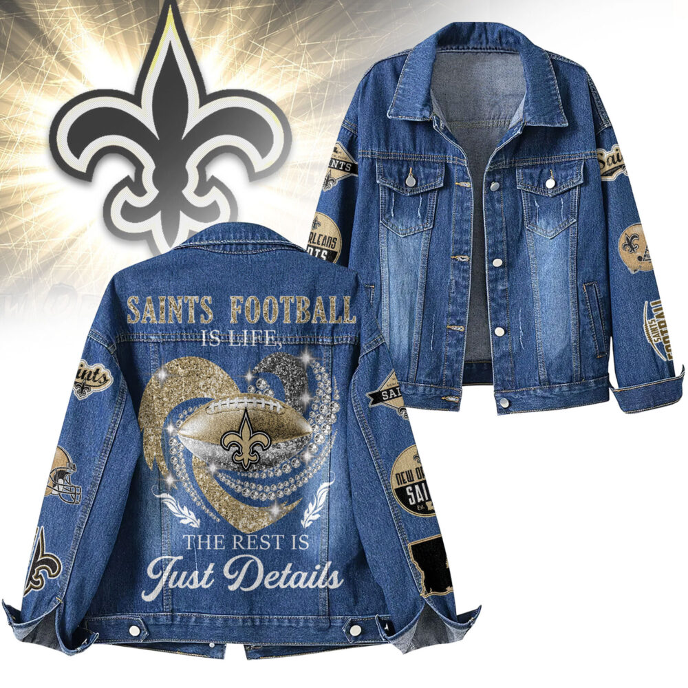 New Orleans Saints | Premium NFL Football Is Life Denim Jacket TD - 5XL