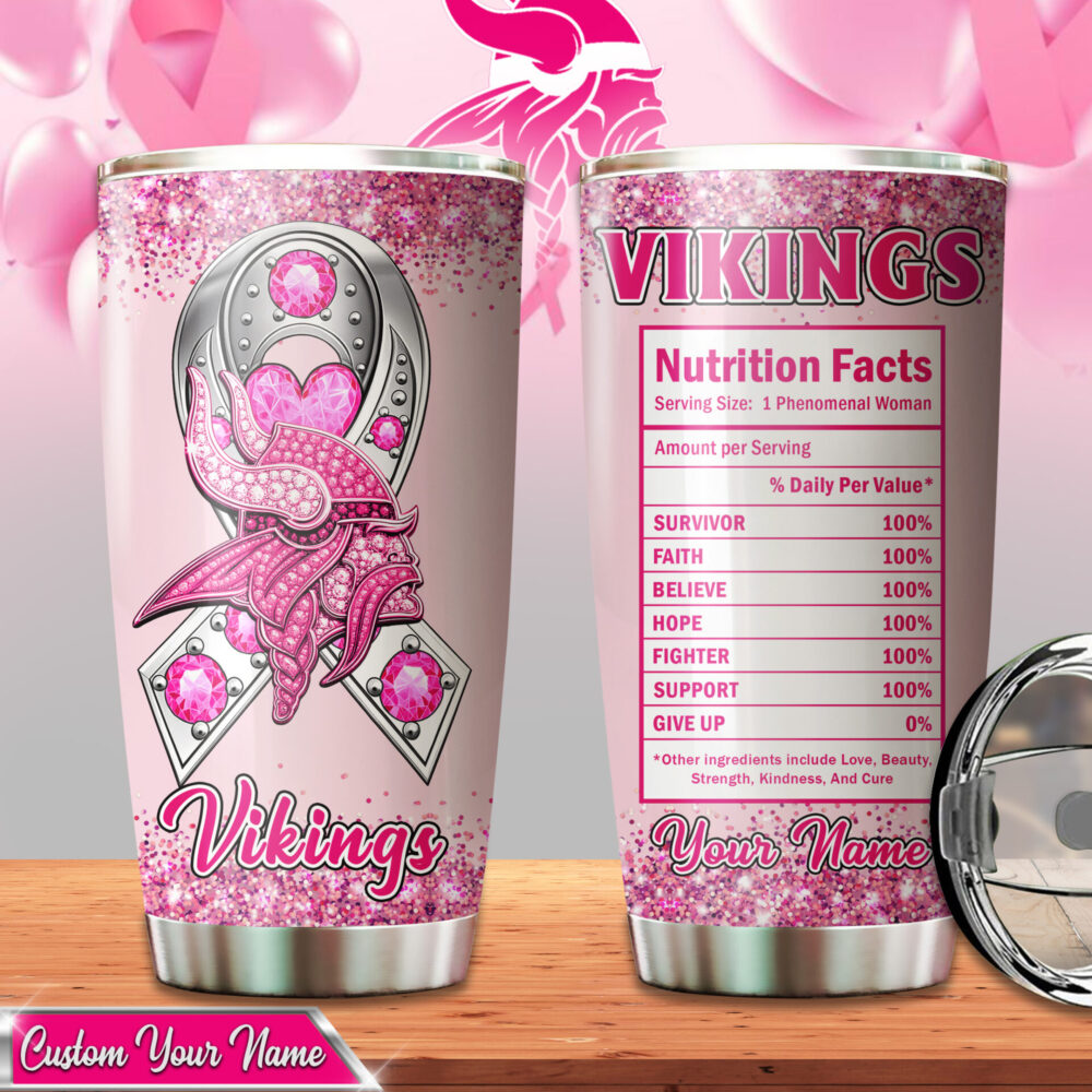 Minnesota Vikings | Premium NFL Breast Cancer Tumbler TD
