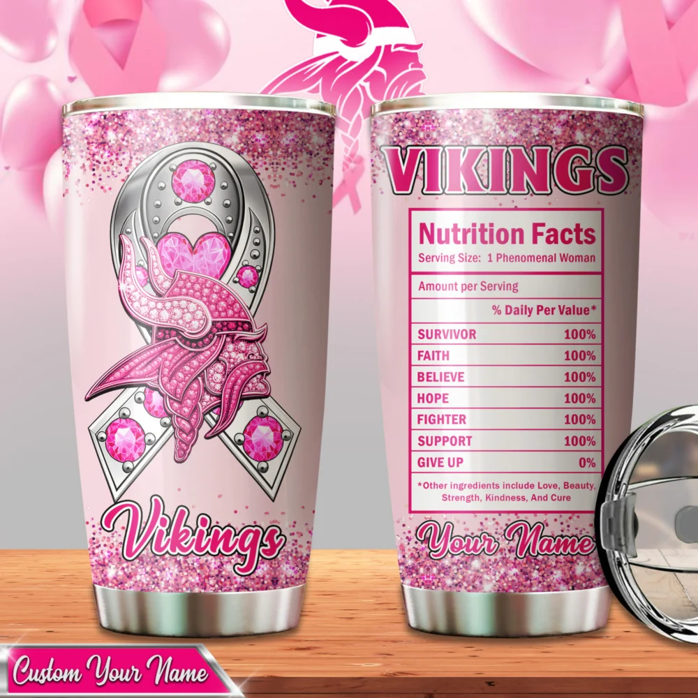 Minnesota Vikings | Premium NFL Breast Cancer Tumbler TD