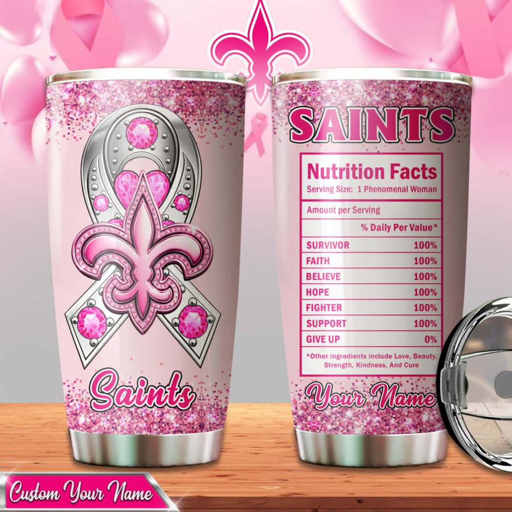 New Orleans Saints | Premium NFL Breast Cancer Tumbler TD