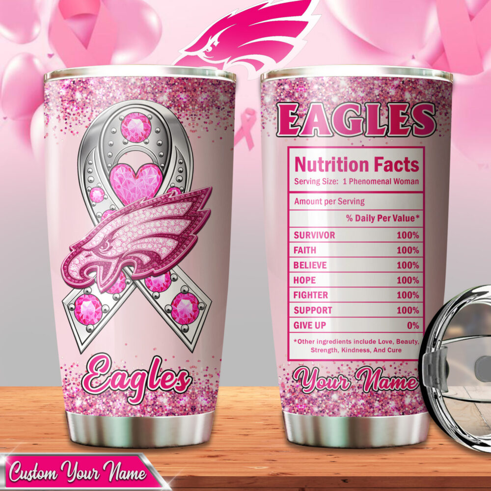 Philadelphia Eagles | Premium NFL Breast Cancer Tumbler TD
