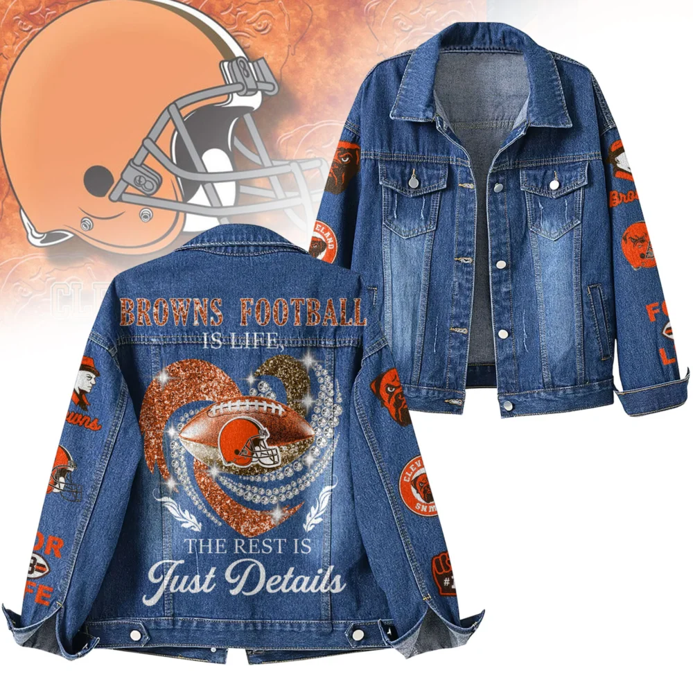 Cleveland Browns | Premium NFL Football Is Life Denim Jacket TD