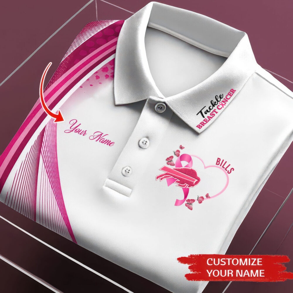 Buffalo Bills | Premium NFL Tackle Breast Cancer Polo Shirt TD - L