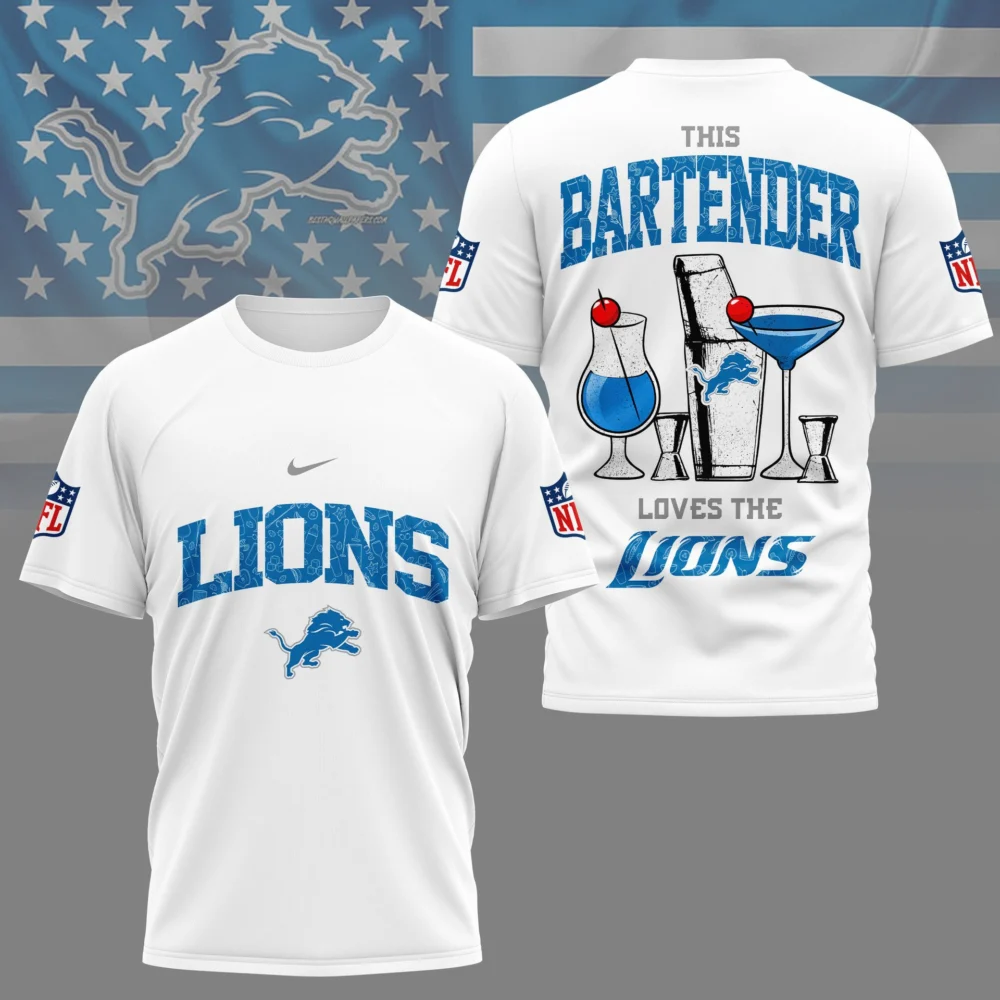 Detroit Lions | Premium NFL Bartender Fan 3D Shirt NY