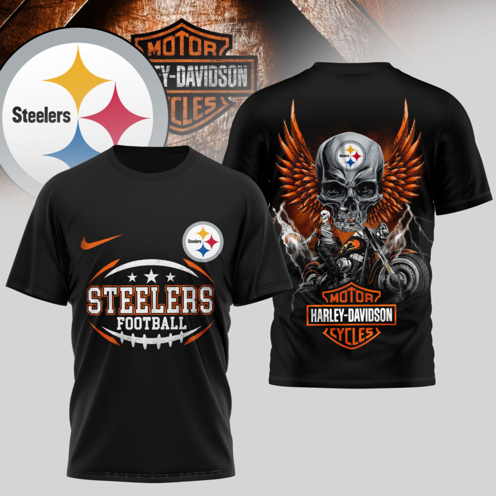 Pittsburgh Steelers | Premium NFL Harley Davidson 3D Shirt TD