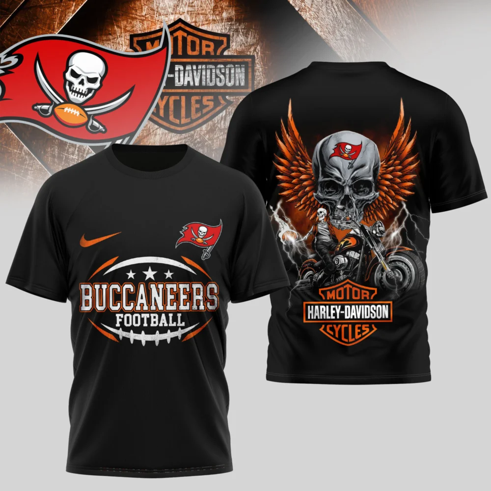Tampa Bay Buccaneers | Premium NFL Harley Davidson 3D Shirt TD