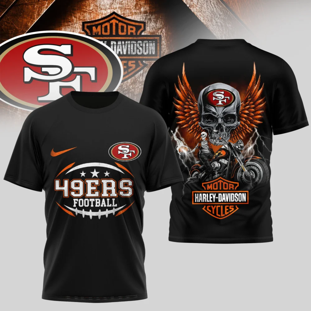 San Francisco 49ers | Premium NFL Harley Davidson 3D Shirt TD