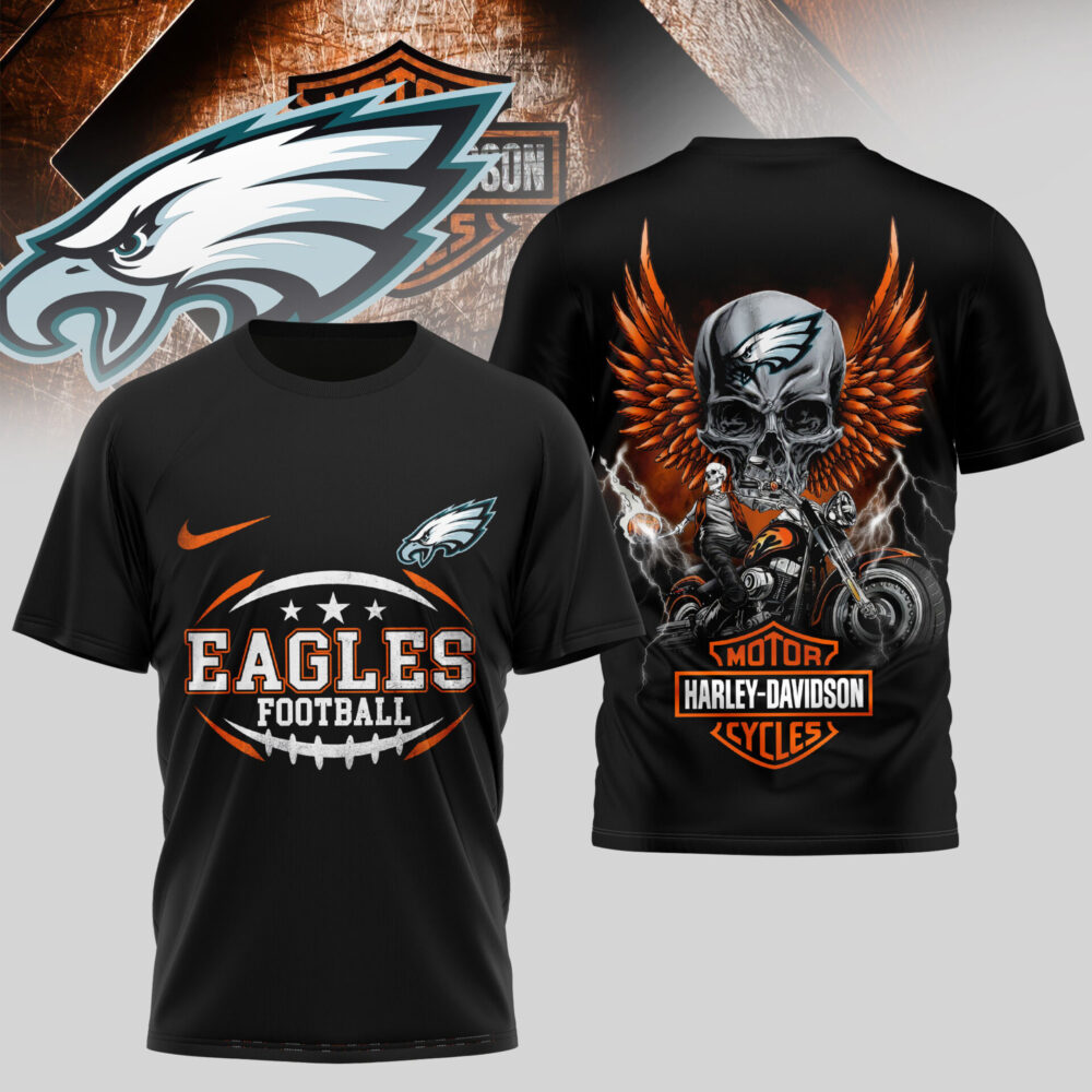 Philadelphia Eagles | Premium NFL Harley Davidson 3D Shirt TD