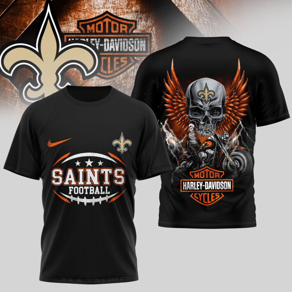 New Orleans Saints | Premium NFL Harley Davidson 3D Shirt TD