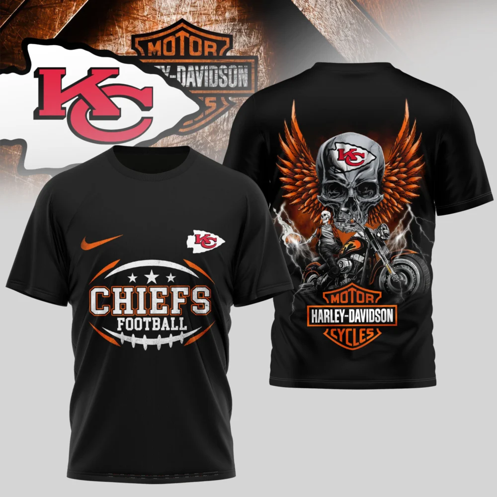 Kansas City Chiefs | Premium NFL Harley Davidson 3D Shirt TD