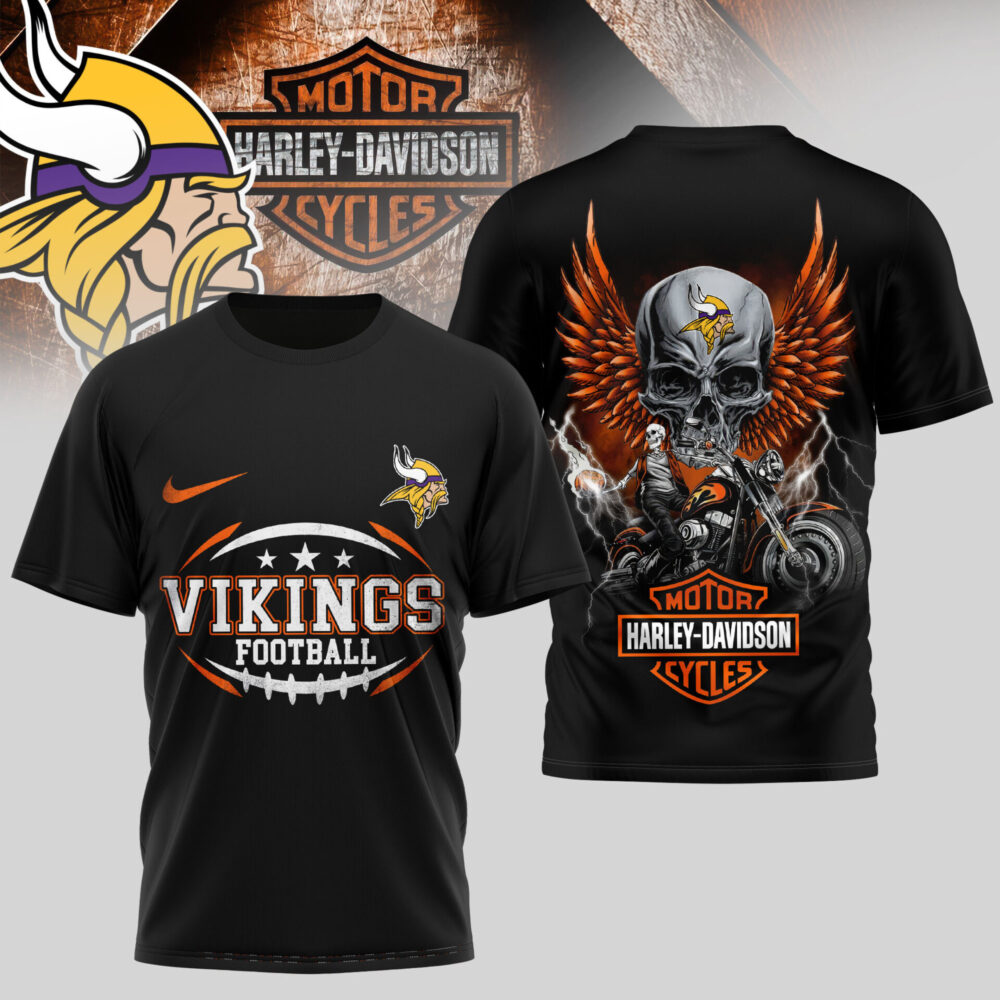 Minnesota Vikings | Premium NFL Harley Davidson 3D Shirt TD