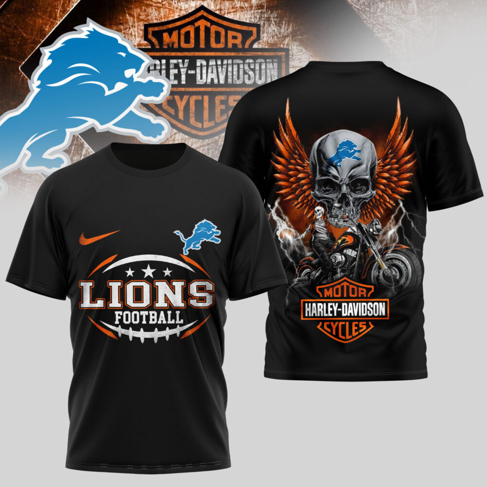 Detroit Lions | Premium NFL Harley Davidson 3D Shirt TD