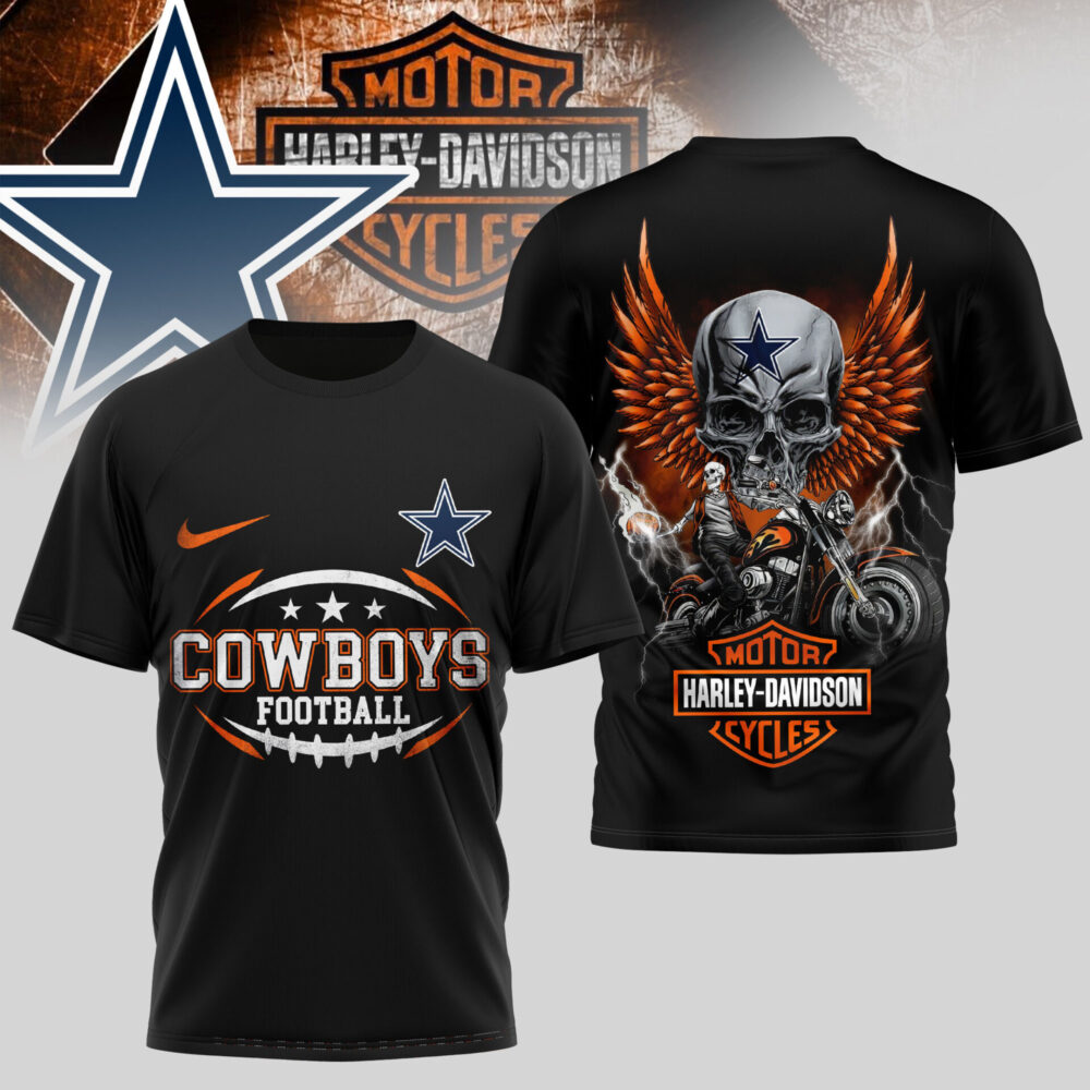 Dallas Cowboys | Premium NFL Harley Davidson 3D Shirt TD