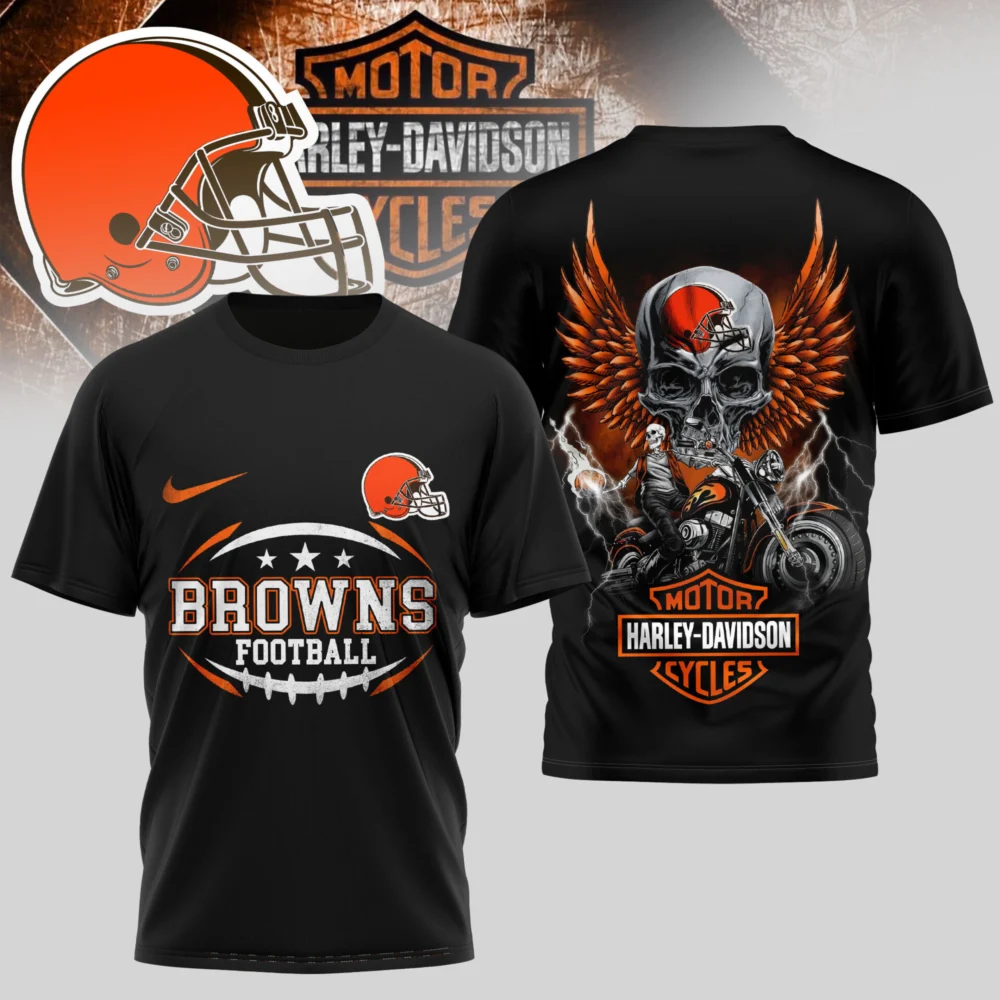 Cleveland Browns | Premium NFL Harley Davidson 3D Shirt TD