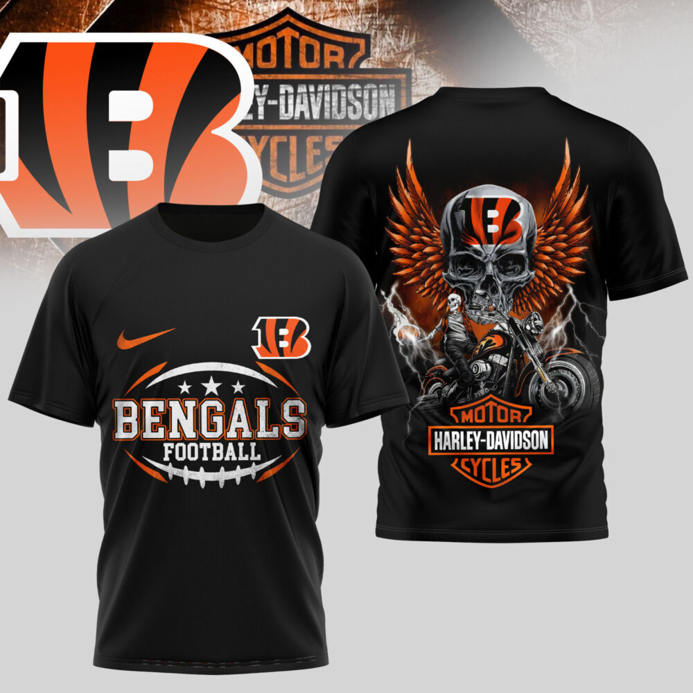Cincinnati Bengals | Premium NFL Harley Davidson 3D Shirt TD