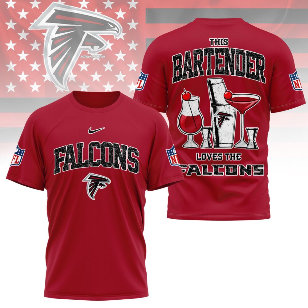 Atlanta Falcons | Premium NFL Bartender Fan 3D Shirt NY - Red