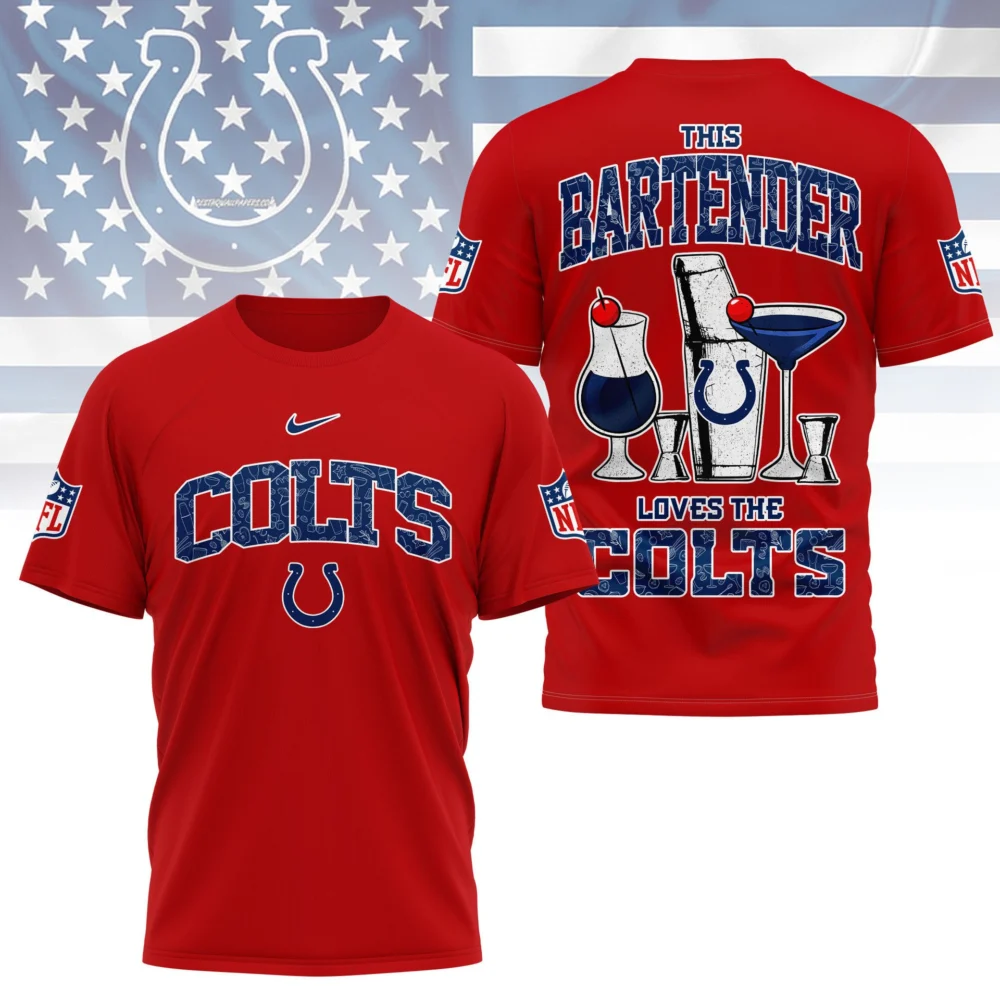 Indianapolis Colts | Premium NFL Bartender Fan 3D Shirt NY - Red