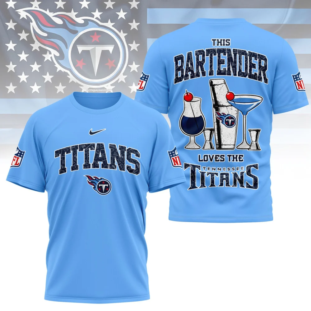 Tennessee Titans | Premium NFL Bartender Fan 3D Shirt NY - Blue