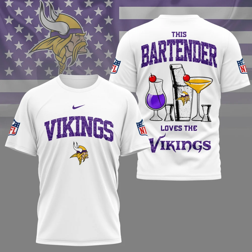 Minnesota Vikings | Premium NFL Bartender Fan 3D Shirt NY