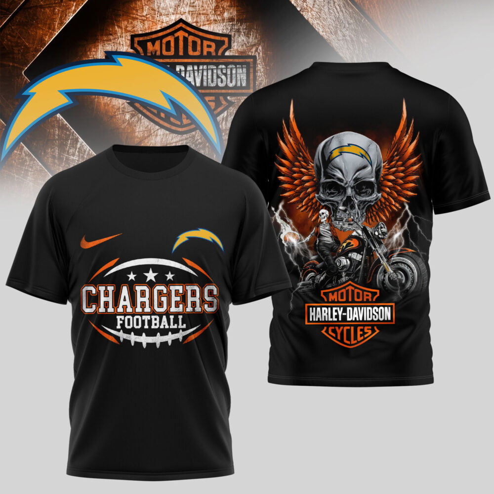 Los Angeles Chargers | Premium NFL Harley Davidson 3D Shirt TD