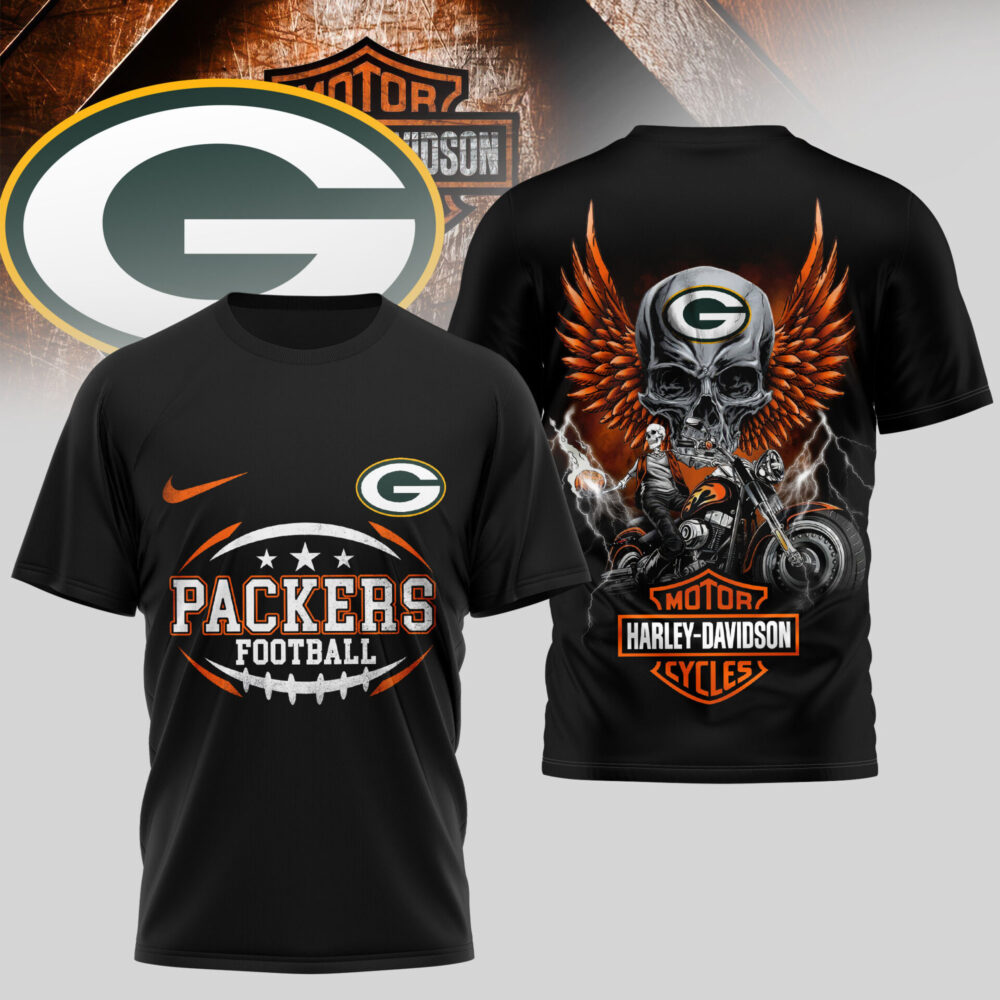 Green Bay Packers | Premium NFL Harley Davidson 3D Shirt TD