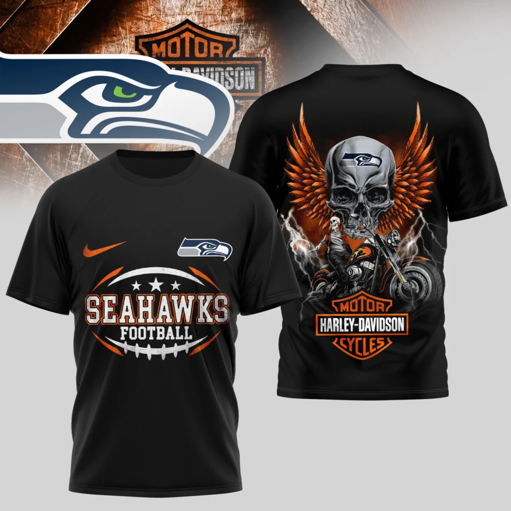 Seattle Seahawks | Premium NFL Harley Davidson 3D Shirt TD