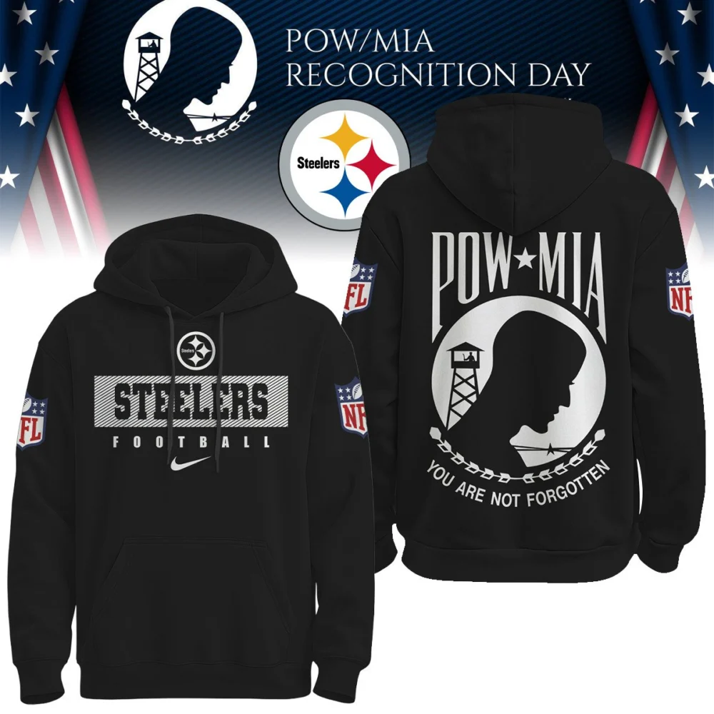 Pittsburgh Steelers | Premium NFL Pow Mia Hoodie TD - Hoodie, 2XL