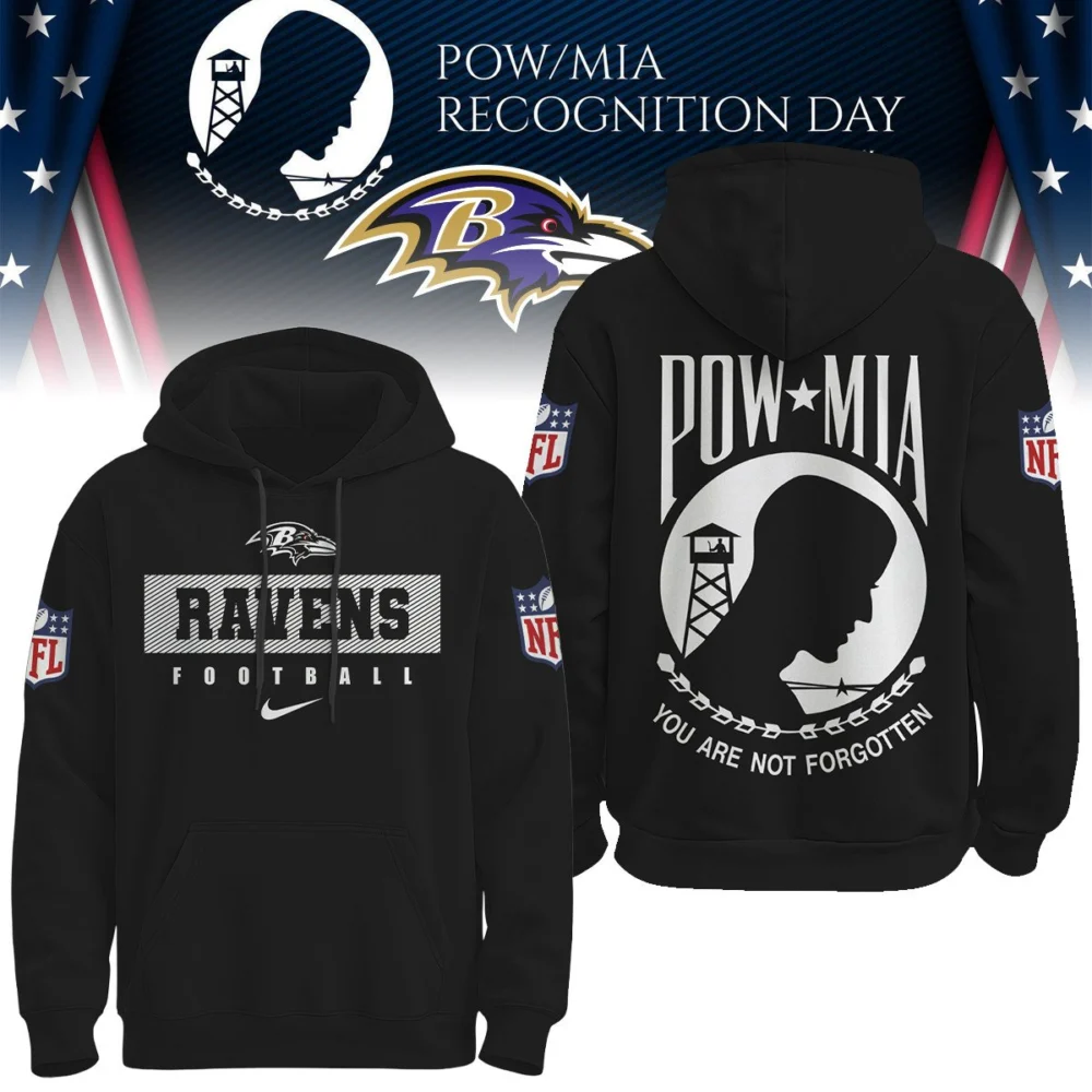 Baltimore Ravens | Premium NFL Pow Mia Hoodie TD
