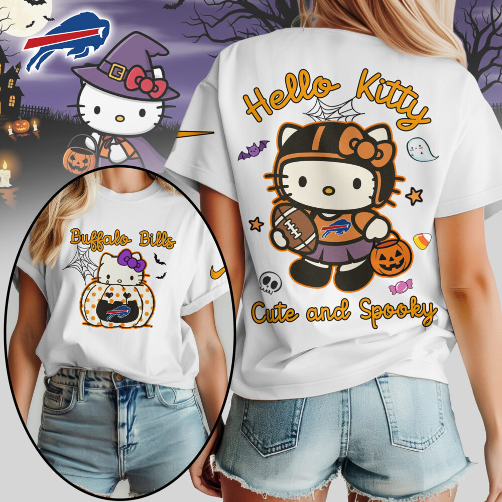 Buffalo Bills | Premium NFL Hello Kitty Cute And Spooky Halloween Women Shirt NY