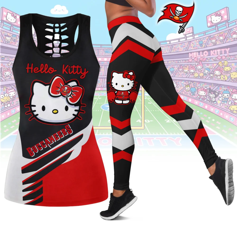 Tampa Bay Buccaneers | Premium NFL Hello Kitty Combo Leggings And Tanktop TD