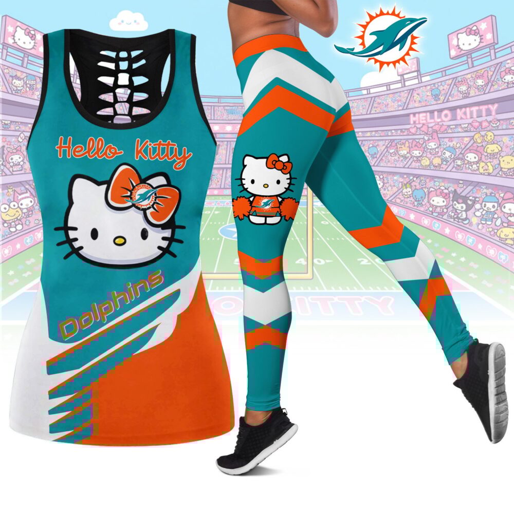 Miami Dolphins | Premium NFL Hello Kitty Combo Leggings And Tanktop TD