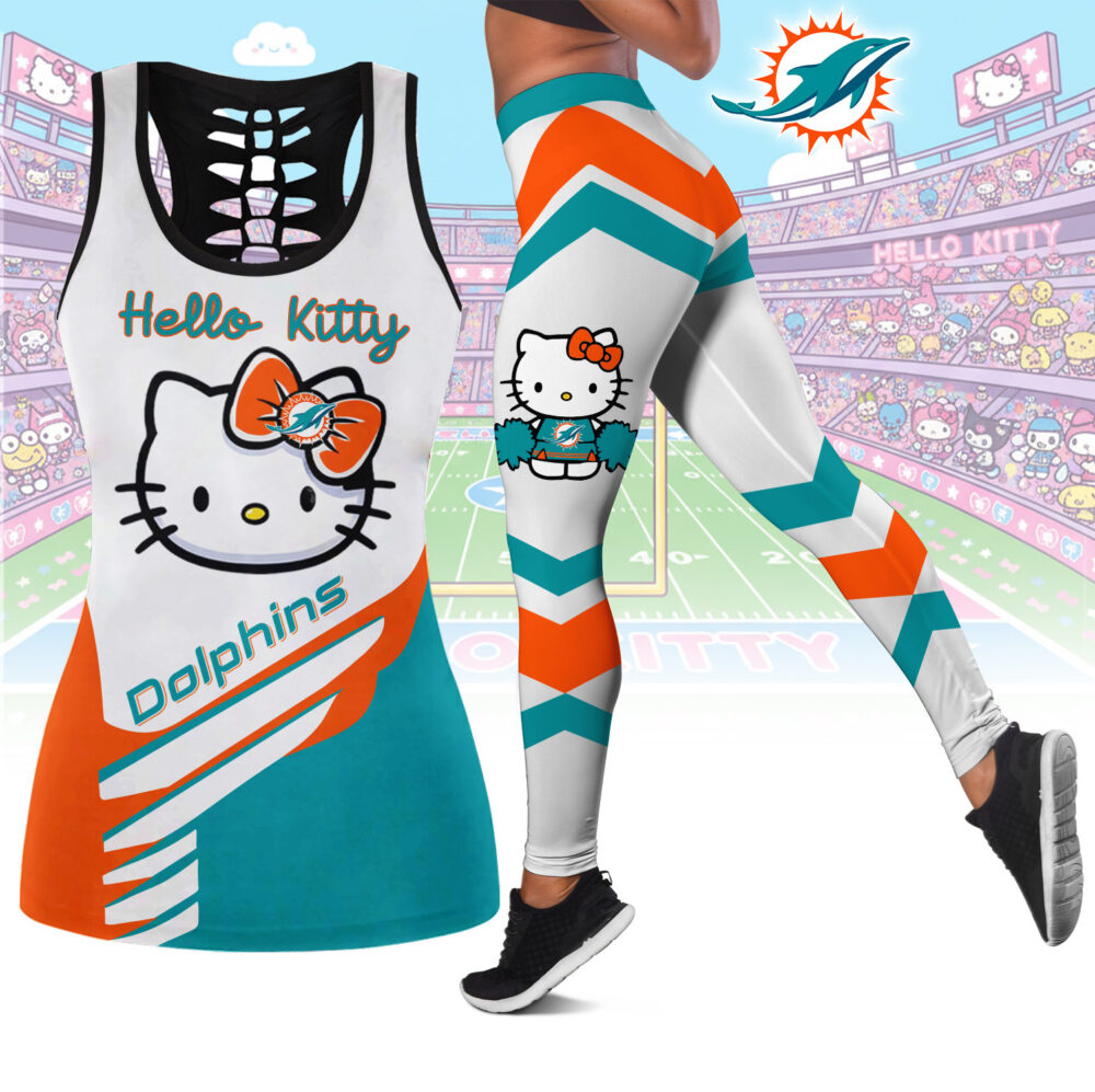 Miami Dolphins | Premium NFL Hello Kitty Combo Leggings And Tanktop TD