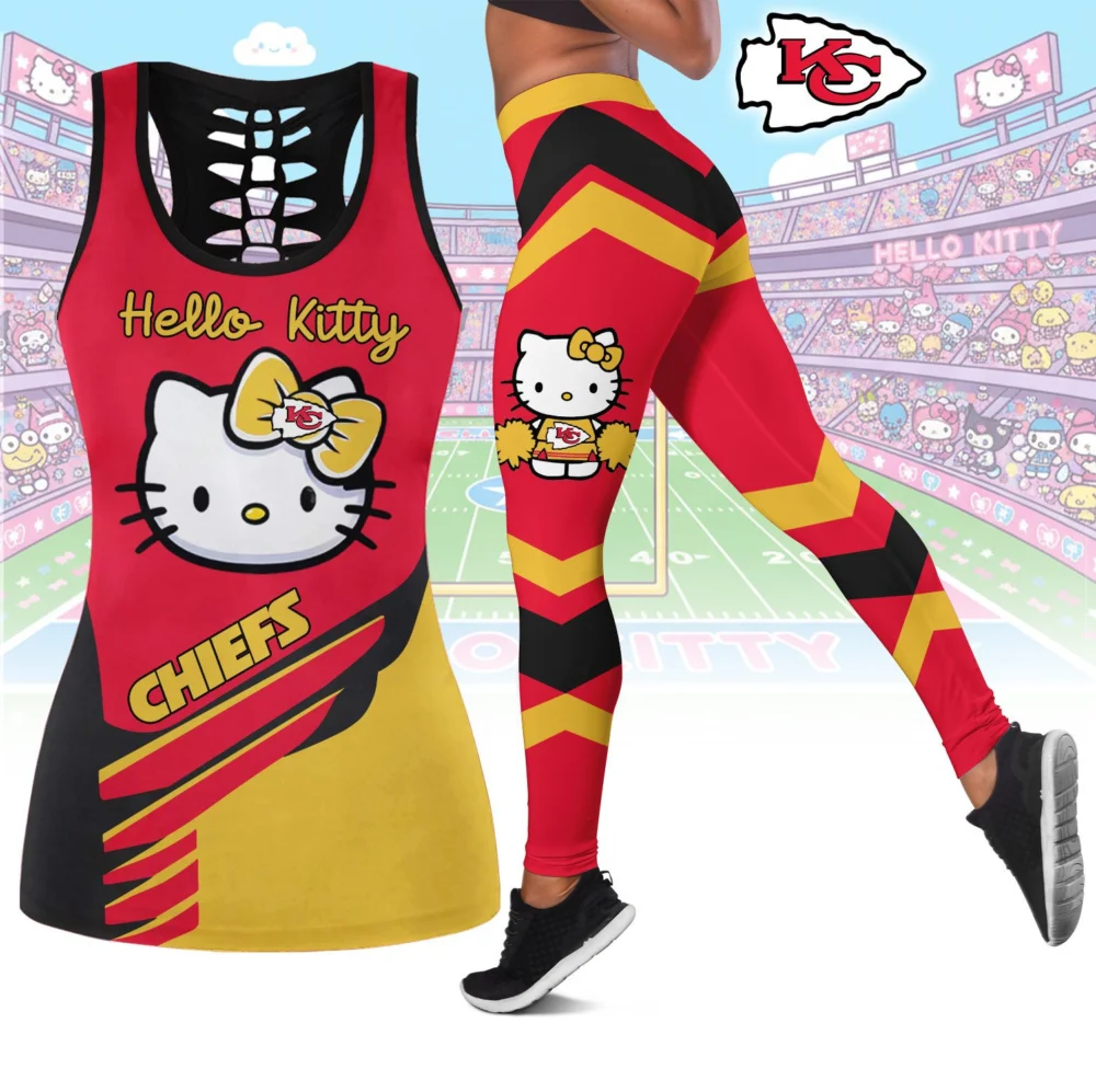 Kansas City Chiefs | Premium NFL Hello Kitty Combo Leggings And Tanktop TD