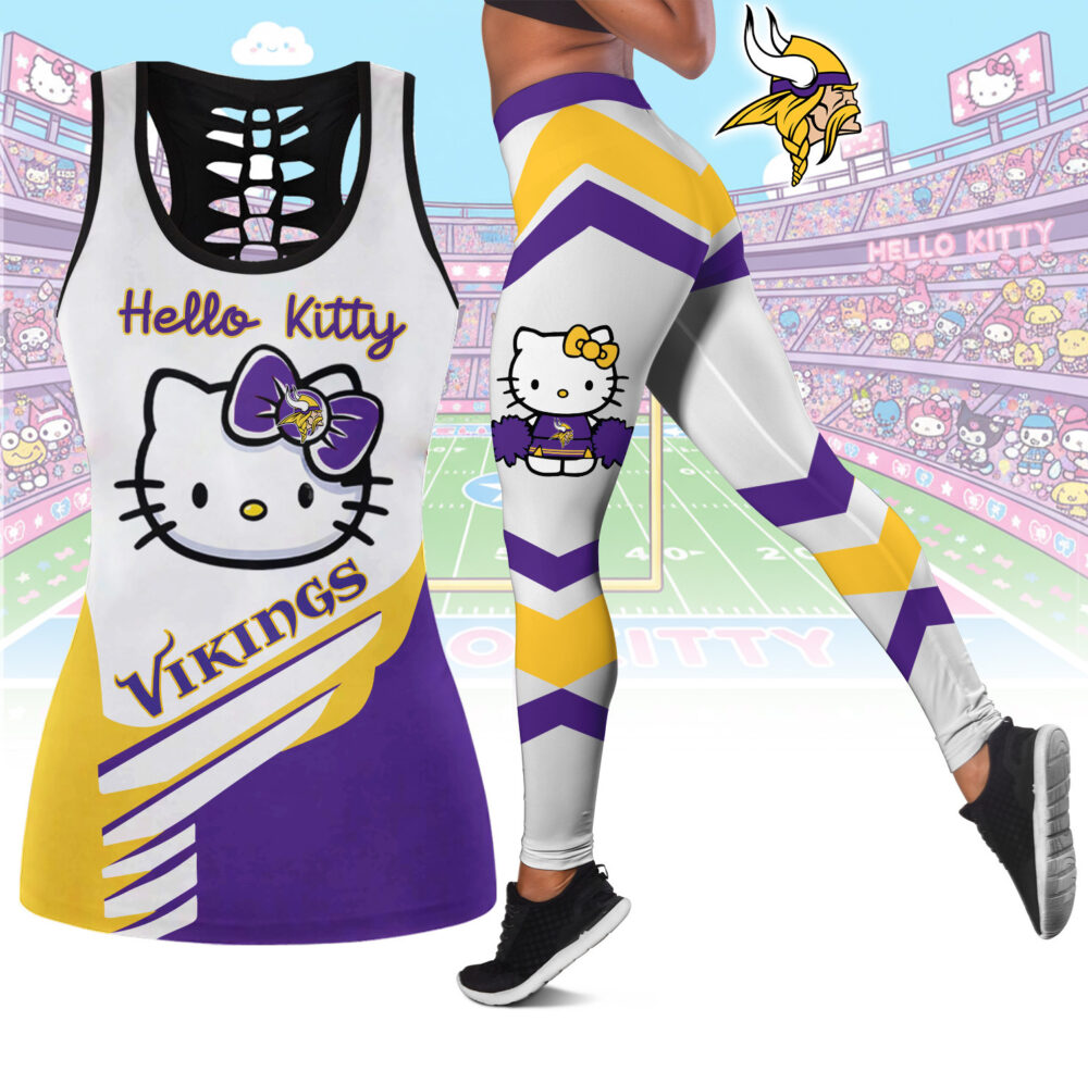 Minnesota Vikings | Premium NFL Hello Kitty Combo Leggings And Tanktop TD
