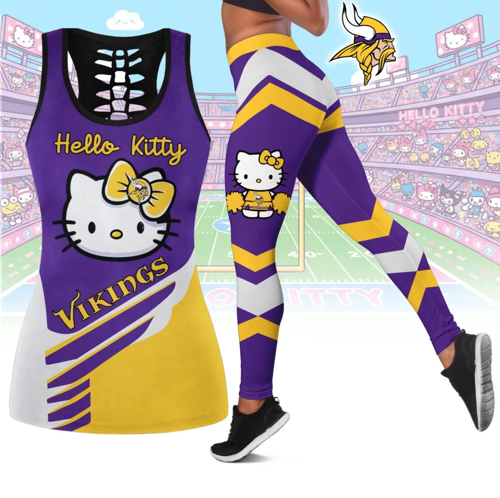 Minnesota Vikings | Premium NFL Hello Kitty Combo Leggings And Tanktop TD