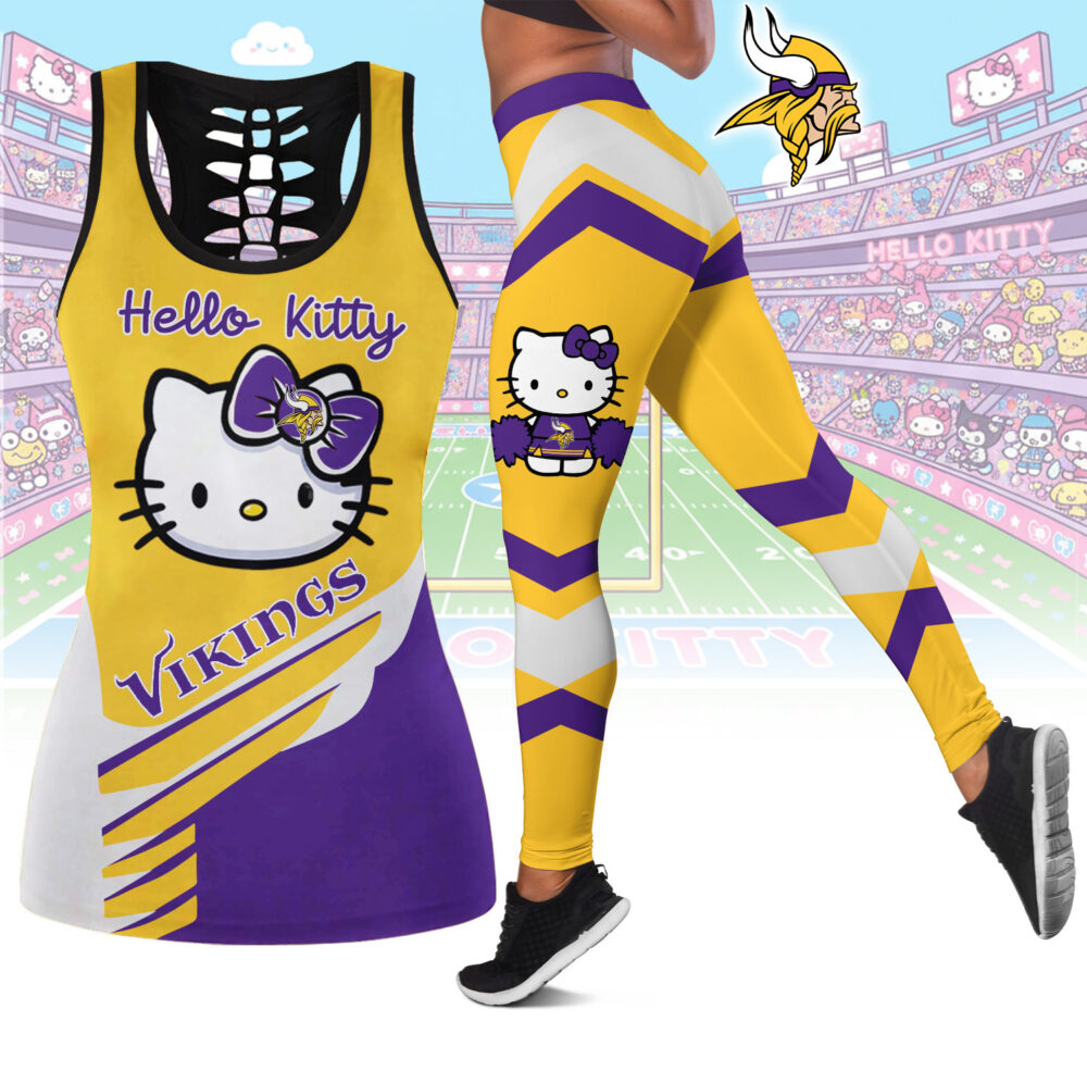 Minnesota Vikings | Premium NFL Hello Kitty Combo Leggings And Tanktop TD