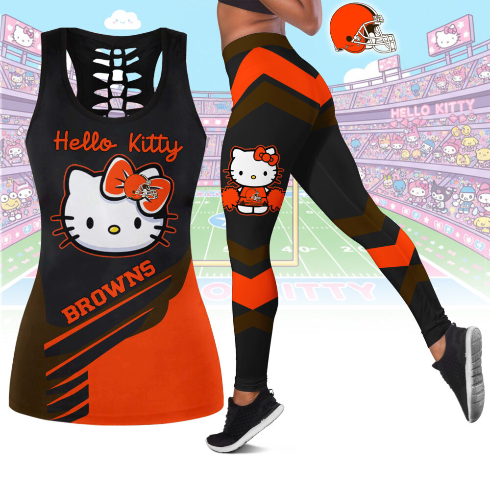 Cleveland Browns | Premium NFL Hello Kitty Combo Leggings And Tanktop TD