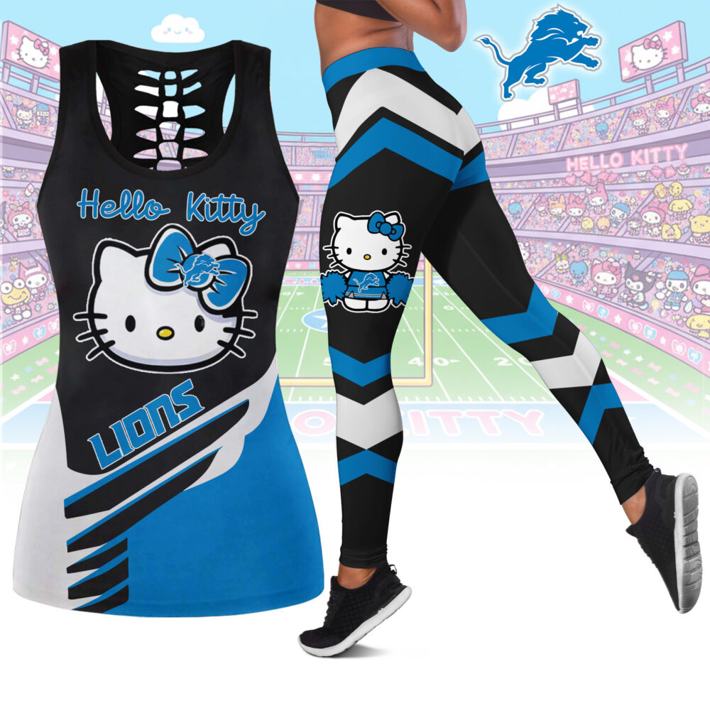 Detroit Lions | Premium NFL Hello Kitty Combo Leggings And Tanktop TD