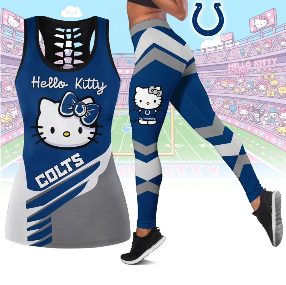 Indianapolis Colts | Premium NFL Hello Kitty Combo Leggings And Tanktop TD