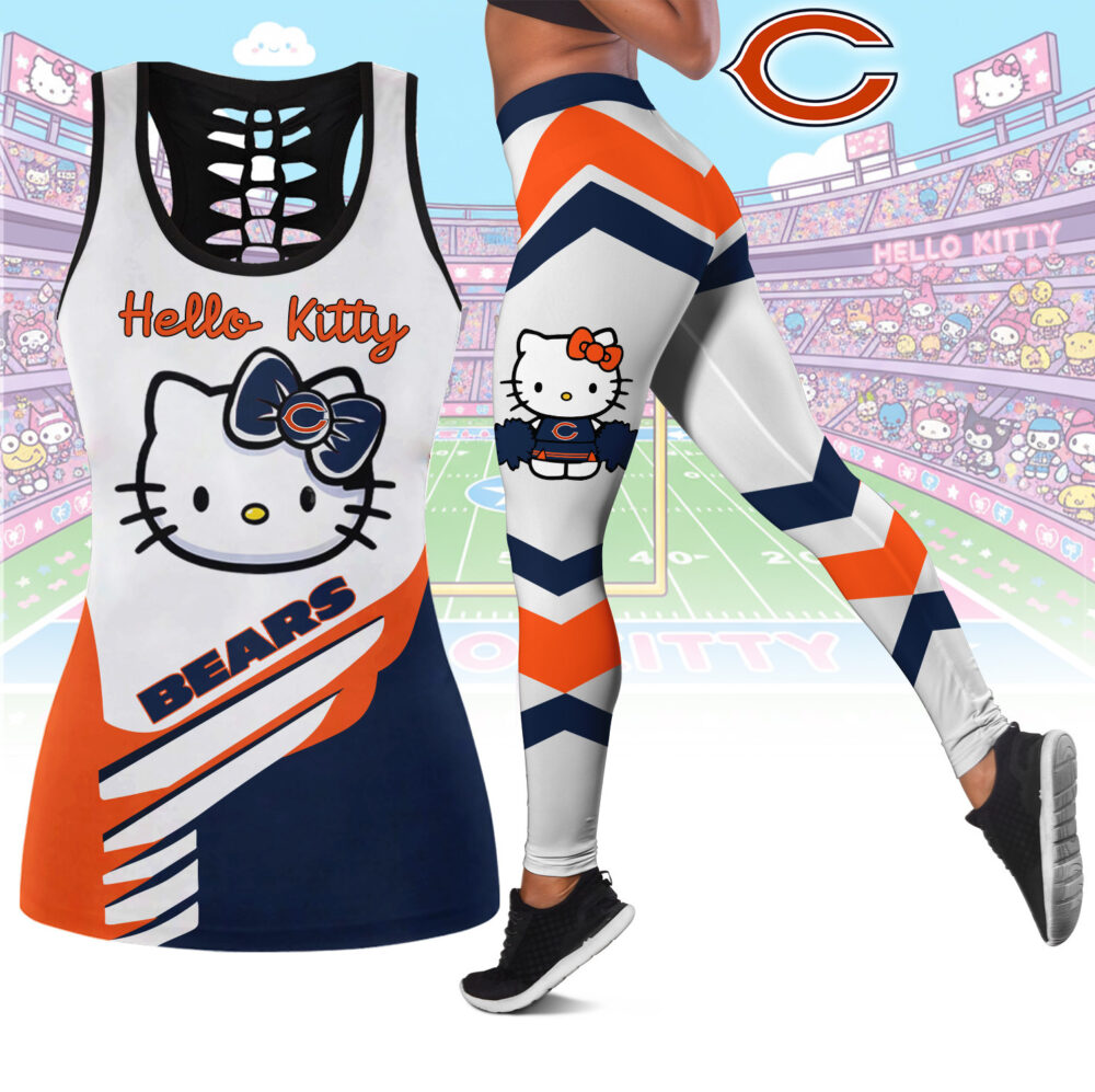 Chicago Bears | Premium NFL Hello Kitty Combo Leggings And Tanktop TD