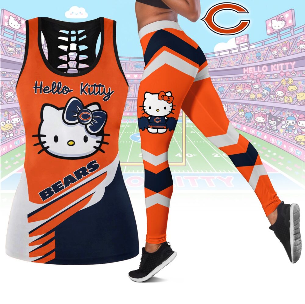 Chicago Bears | Premium NFL Hello Kitty Combo Leggings And Tanktop TD