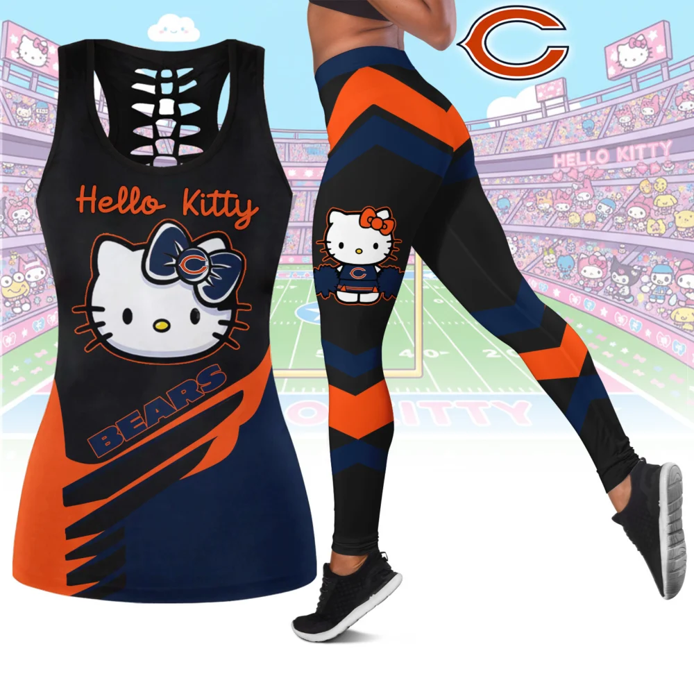 Chicago Bears | Premium NFL Hello Kitty Combo Leggings And Tanktop TD
