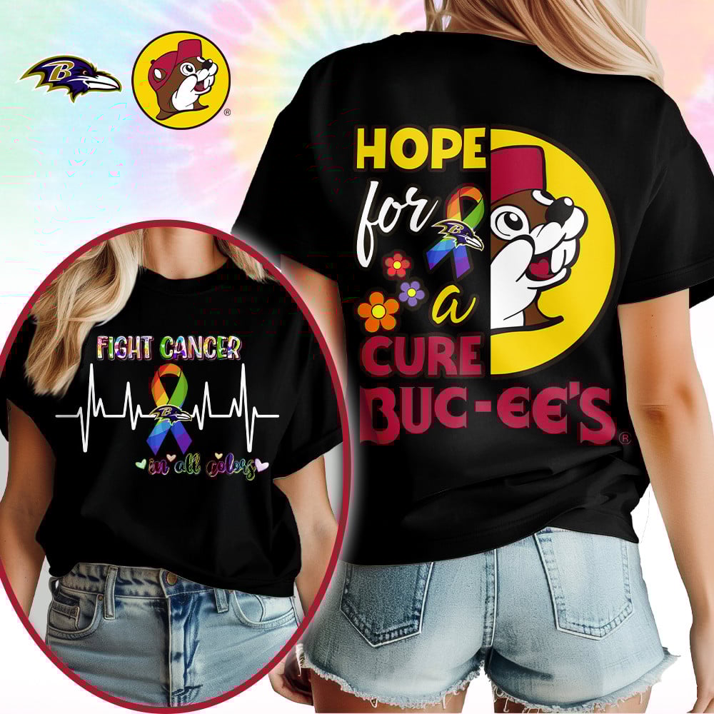 Baltimore Ravens | Premium NFL Buc-ee Cancer Awareness Woman Shirt