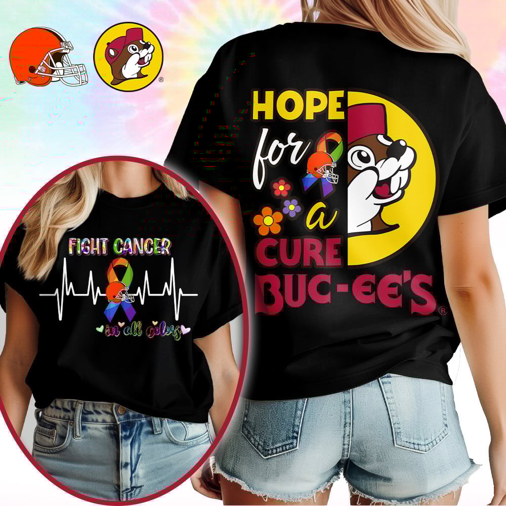 Cleveland Browns | Premium NFL Buc-ee Cancer Awareness Woman Shirt