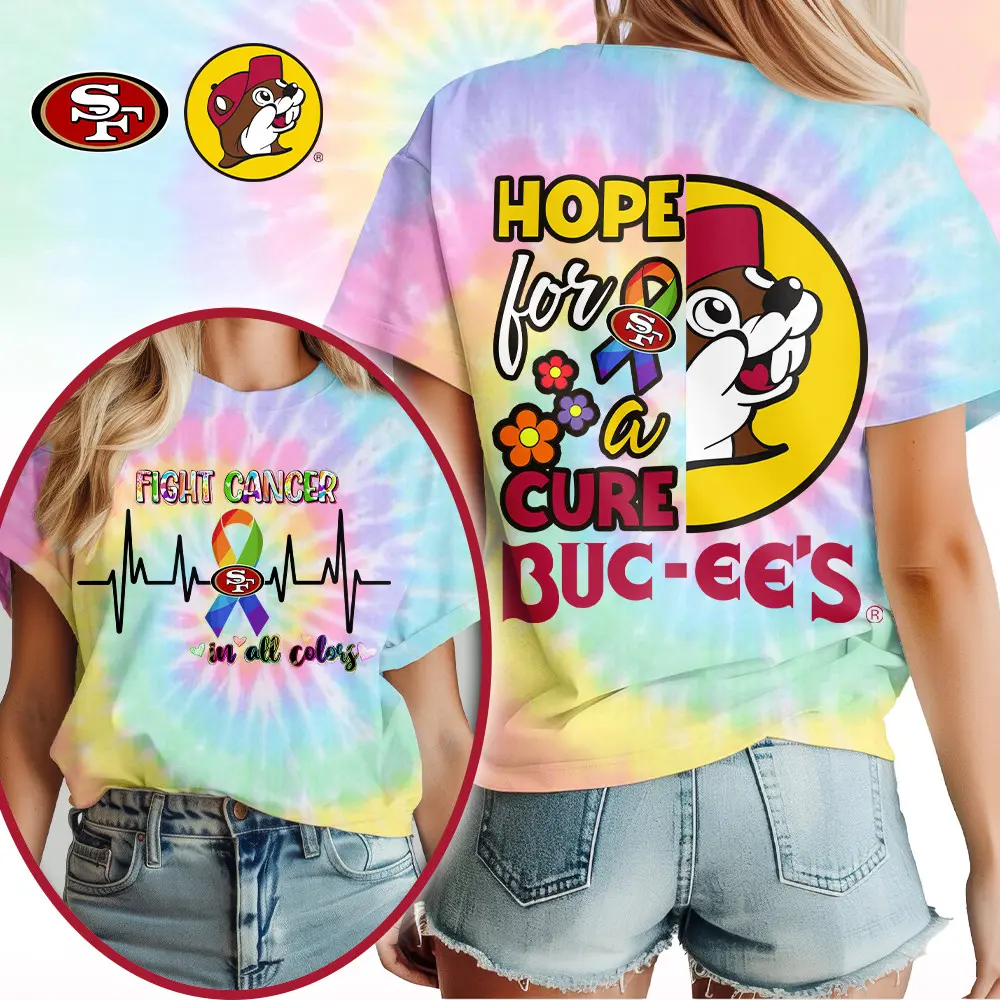 San Francisco 49ers | Premium NFL Buc-ee Cancer Awareness Woman Shirt