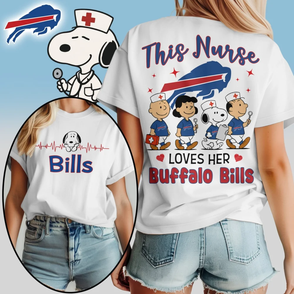 Buffalo Bills | Premium NFL Peanuts Snoopy Fan Nurse Appreciation Woman Shirt NY