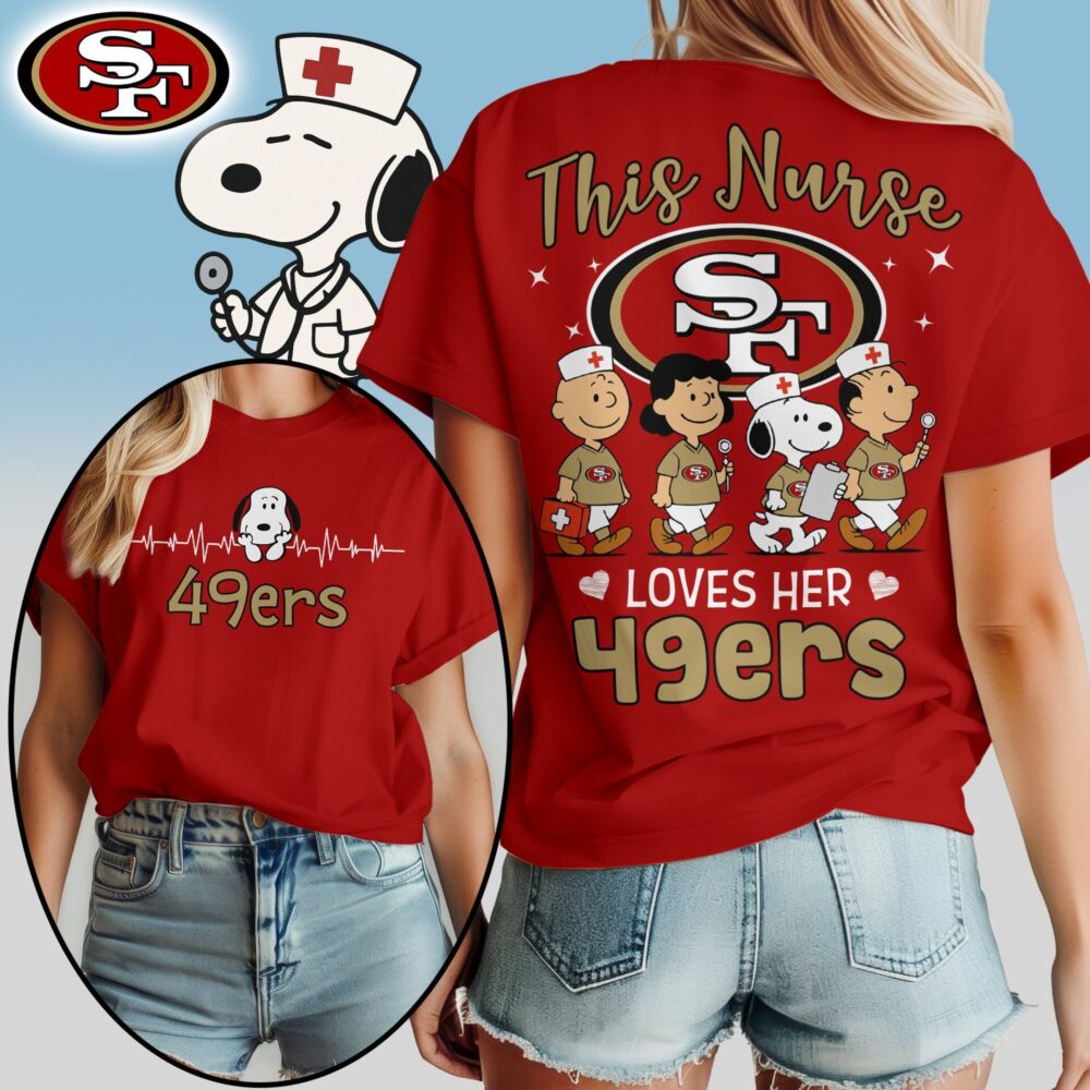 San Francisco 49ers | Premium NFL Snoopy Nurse Appreciation Woman Shirt