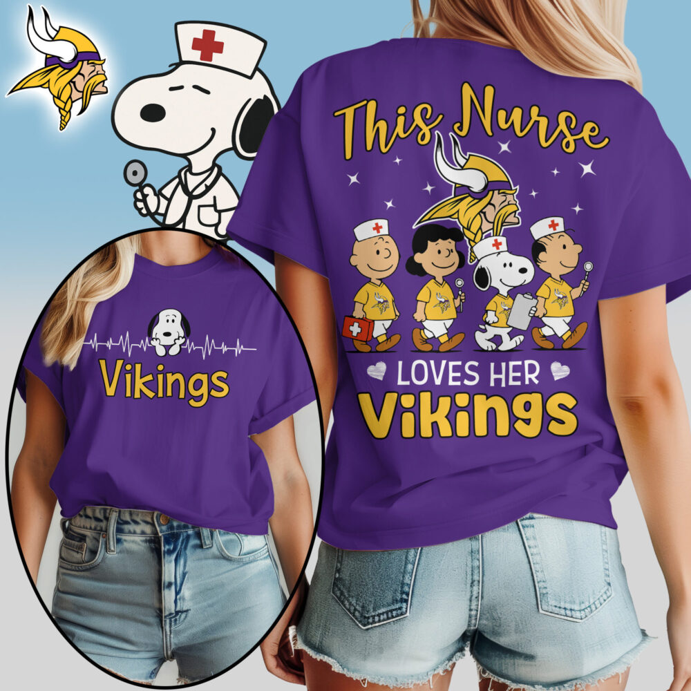 Minnesota Vikings | Premium NFL Snoopy Nurse Appreciation Woman Shirt